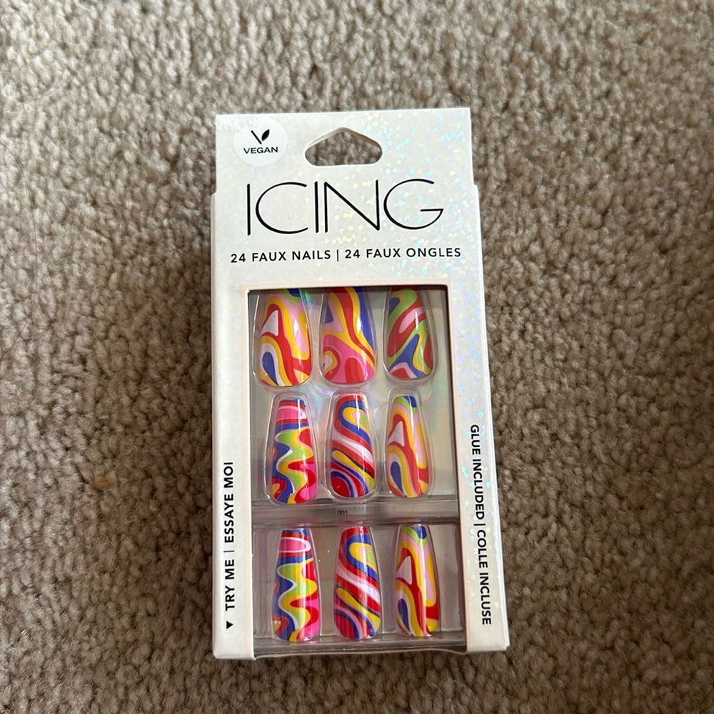 Cute nails in the brand icing